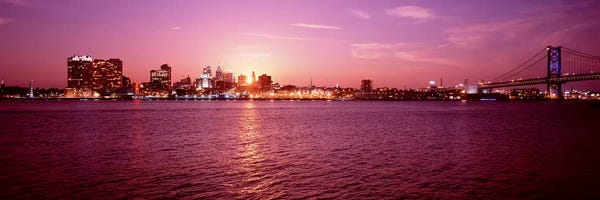 Pennsylvania: USA, Pennsylvania, Philadelphia at Dusk by Panoramic Images