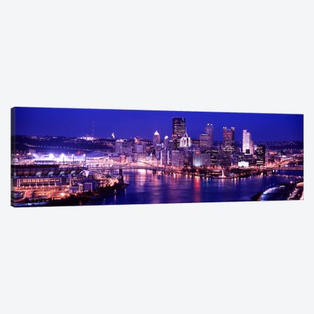 USA, Pennsylvania, Pittsburgh at Dusk Canvas Print #PIM4498} by Panoramic Images Canvas Artwork