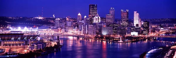 Pennsylvania: USA, Pennsylvania, Pittsburgh at Dusk by Panoramic Images