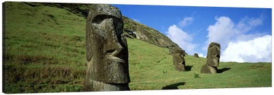 Stone Heads, Easter Islands, Chile Canvas Art Print - Wonders of the World