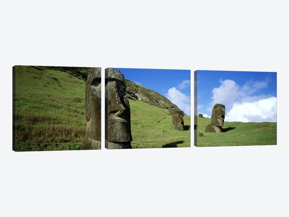 Stone Heads, Easter Islands, Chile by Panoramic Images 3-piece Canvas Art
