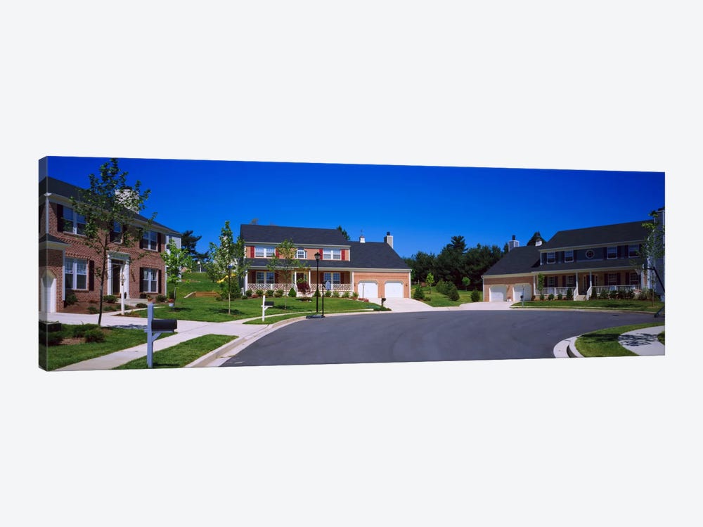Houses Along A Road, Seaberry, Baltimore, Maryland, USA by Panoramic Images 1-piece Art Print
