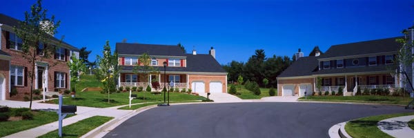 Maryland: Houses Along A Road, Seaberry, Baltimore, Maryland, USA by Panoramic Images
