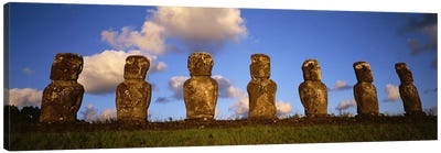 Stone Heads, Easter Islands, Chile #2 Canvas Art Print - Landmarks & Attractions