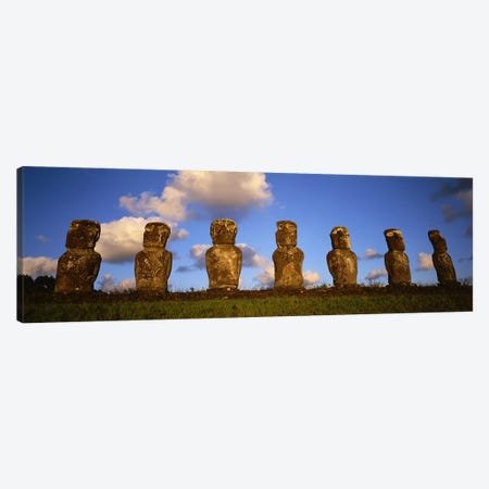 Stone Heads, Easter Islands, Chile #2 Canvas Print #PIM4526} by Panoramic Images Art Print