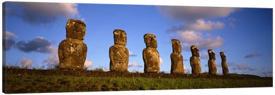 Ahu Akivi, Rapa Nui (Easter Island), Valparaiso Region, Chile Canvas Art Print - Chile Art