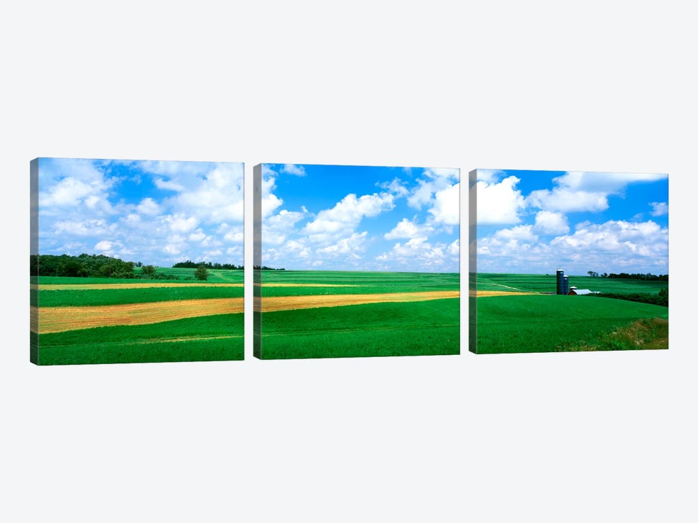 Cloudy Country Ladnscape, Wisconsin, USA by Panoramic Images 3-piece Canvas Artwork