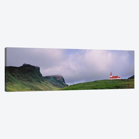 Church In The Landscape, Vik I Myrdal, Iceland Canvas Print #PIM4544} by Panoramic Images Canvas Print