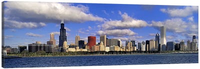 USA, Illinois, Chicago, Panoramic view of an urban skyline by the shore Canvas Art Print - Chicago Art