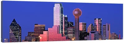 Downtown Skyline At Night, Dallas, Texas, USA Canvas Art Print