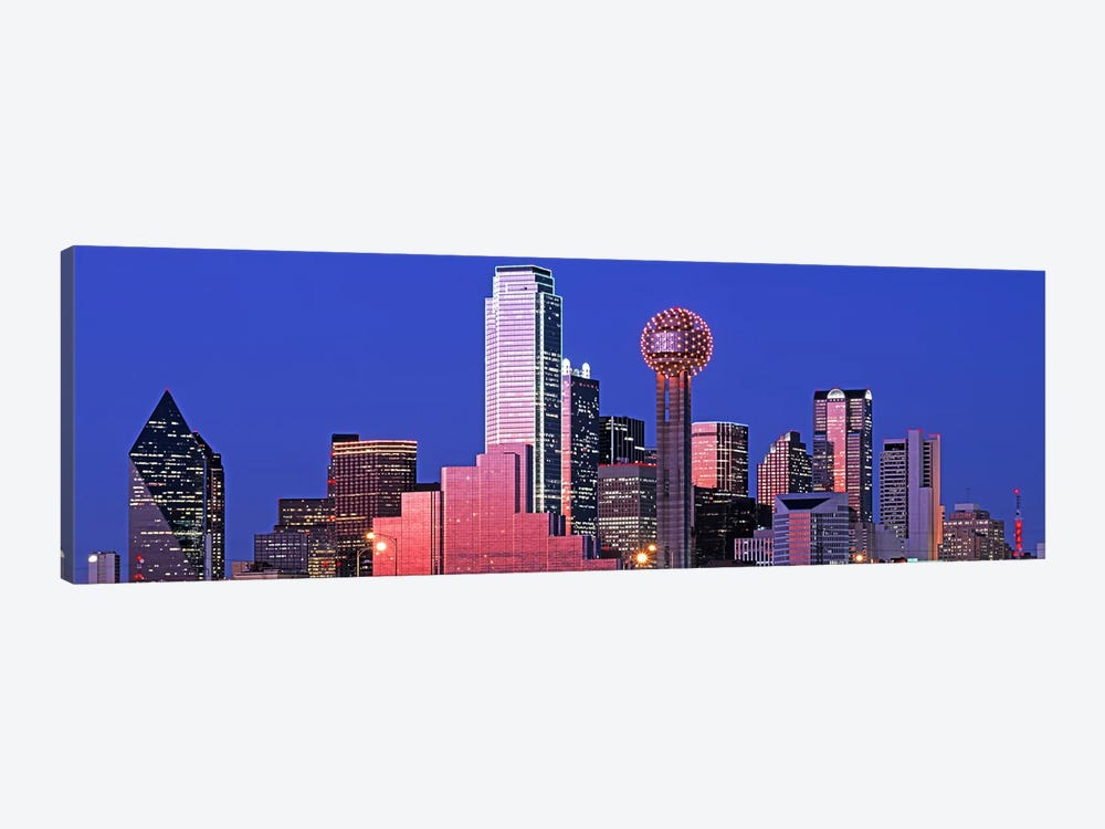 Downtown Skyline At Night, Dallas, Texas, USA by Panoramic Images 1-piece Canvas Art