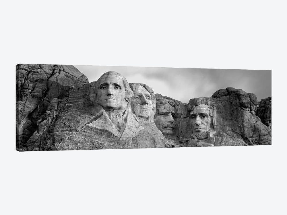 Mount Rushmore National Memorial II In B&W, Pennington County, South Dakota, USA by Panoramic Images 1-piece Canvas Artwork