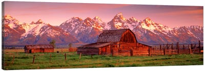 Barn Grand Teton National Park WY USA Canvas Art Print - Snowy Mountain Art