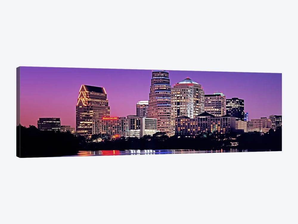 USA, Texas, Austin, View of an urban skyline at night by Panoramic Images 1-piece Canvas Artwork