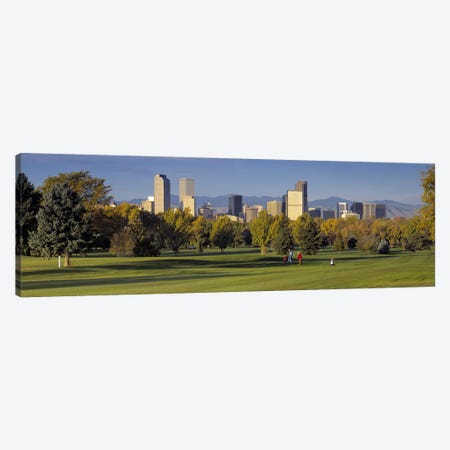 USAColorado, Denver, panoramic view of skyscrapers around a golf course Canvas Print #PIM4565} by Panoramic Images Art Print