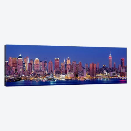 USA, New York, New York City, West Side, Skyscrapers in a city during dusk Canvas Print #PIM4567} by Panoramic Images Art Print