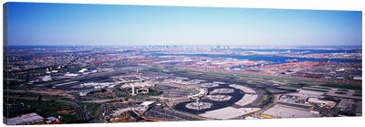 USA, New Jersey, Newark Airport, Aerial view with Manhattan in background Canvas Art Print