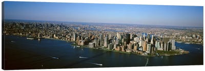USA, New York, New York City, Aerial view of Lower Manhattan Canvas Art Print - Manhattan Art