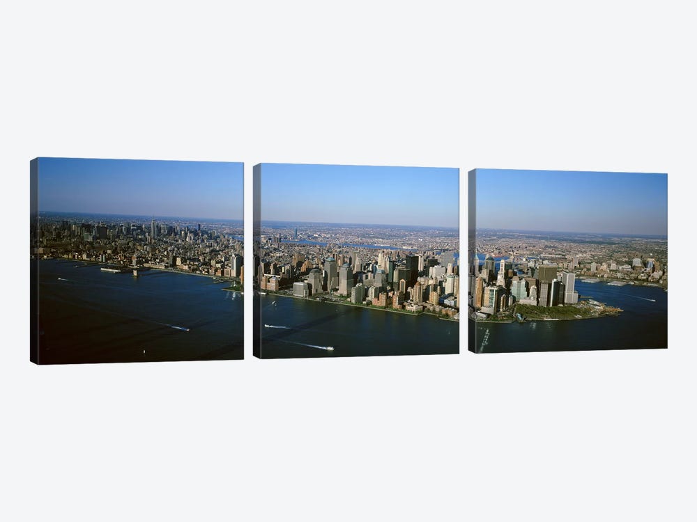 USA, New York, New York City, Aerial view of Lower Manhattan by Panoramic Images 3-piece Canvas Artwork