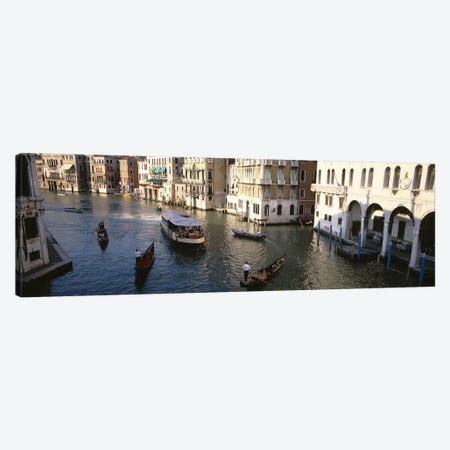 Traffic On The Canal, Venice, Italy Canvas Print #PIM4588} by Panoramic Images Canvas Art