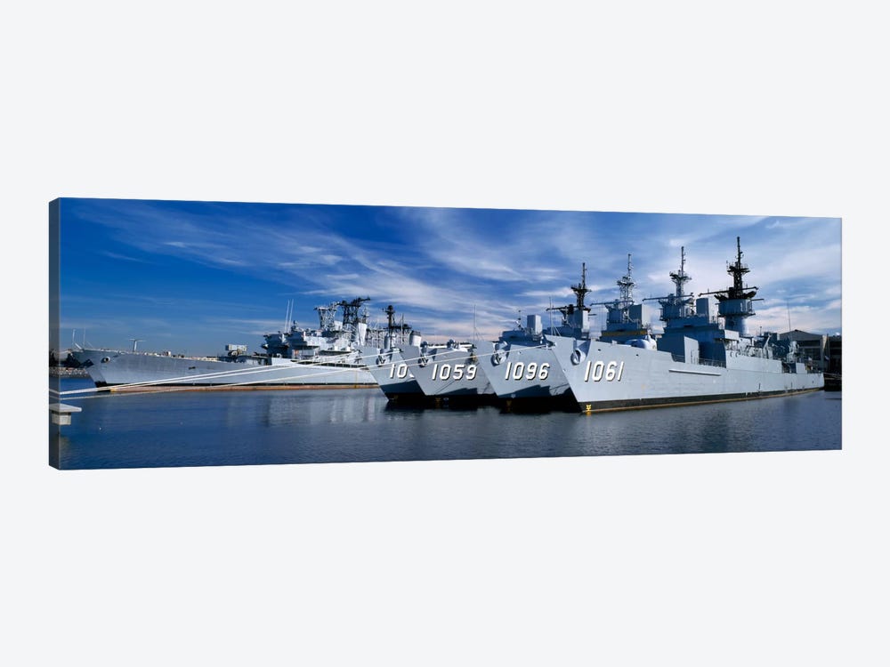 Warships at a naval base, Philadelphia, Philadelphia County, Pennsylvania, USA by Panoramic Images 1-piece Canvas Artwork