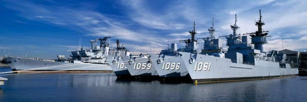 Pennsylvania: Warships at a naval base, Philadelphia, Philadelphia County, Pennsylvania, USA by Panoramic Images