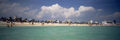 Tourists on the beach, Miami, Florida, USA by Panoramic Images canvas print