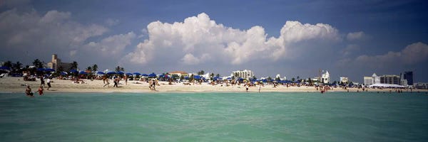 Florida Beaches: Tourists on the beach, Miami, Florida, USA by Panoramic Images
