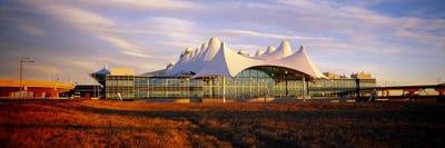 Clouded sky over an airportDenver International Airport, Denver, Colorado, USA by Panoramic Images canvas print