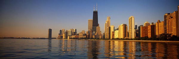 Chicago Skylines: Buildings on the waterfront, Chicago, Illinois, USA by Panoramic Images