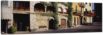 Cobblestone Lane Featuring Terrace Flower Boxes, Torri del Benaco, Verona, Italy Canvas Art Print