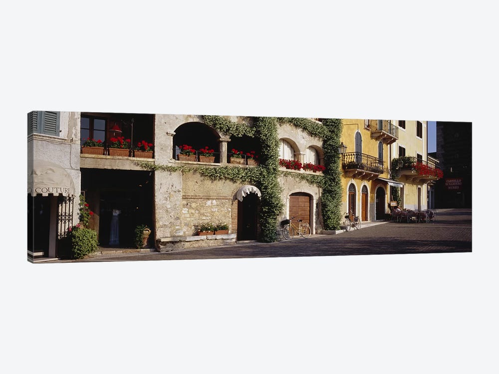 Cobblestone Lane Featuring Terrace Flower Boxes, Torri del Benaco, Verona, Italy by Panoramic Images 1-piece Canvas Artwork