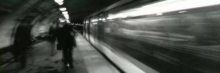 Subway Station Blurred Motion, London, England, United Kingdom