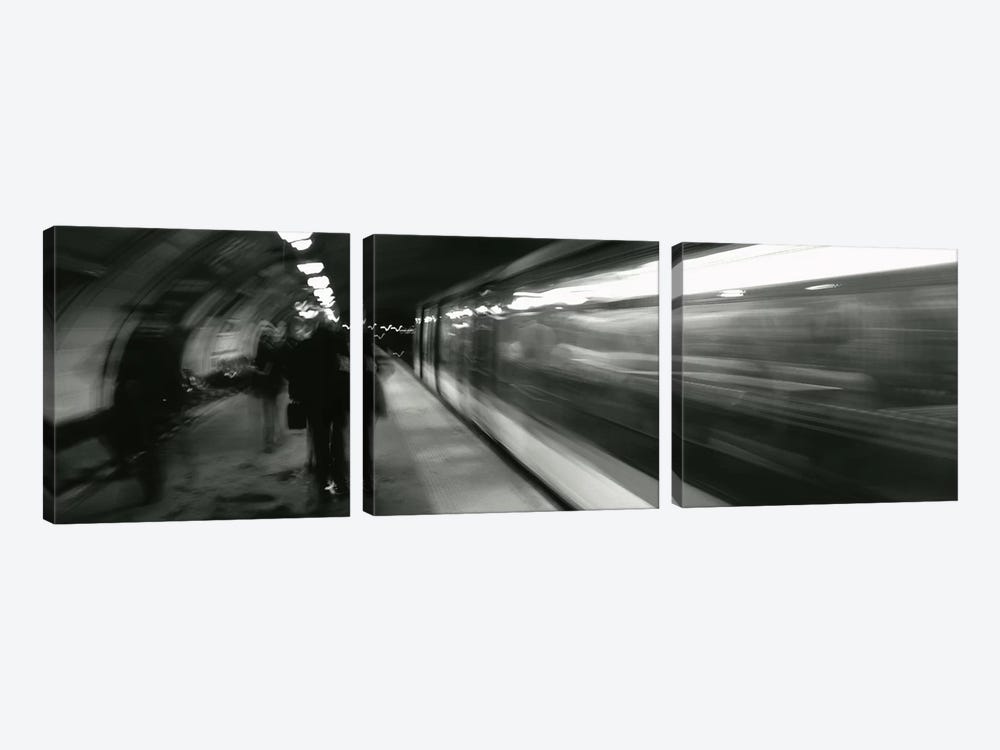 Subway Station Blurred Motion, London, England, United Kingdom by Panoramic Images 3-piece Canvas Print