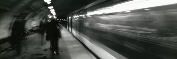 Subway Station Blurred Motion, London, England, United Kingdom