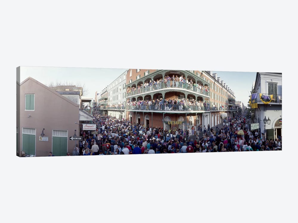 People celebrating Mardi Gras festivalNew Orleans, Louisiana, USA by Panoramic Images 1-piece Canvas Art Print