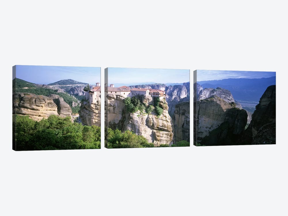 Monastery Of Varlaam, Meteora, Thessaly, Greece by Panoramic Images 3-piece Canvas Art