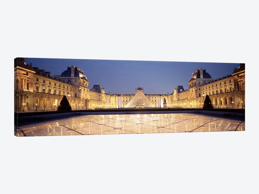 Napolean Courtyard At Night, Palais du Louvre, Paris, Ile-de-France, France by Panoramic Images 1-piece Canvas Print