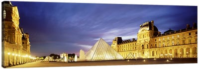 Majestic Sky Over An Illuminated Louvre Museum Complex, Paris, France Canvas Art Print - Paris Photography
