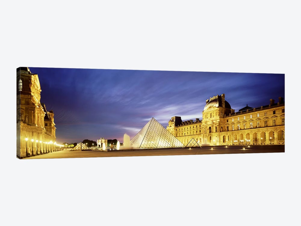 Majestic Sky Over An Illuminated Louvre Museum Complex, Paris, France by Panoramic Images 1-piece Canvas Art