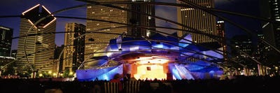 An Illuminated Pritzker Pavilion At Night, Millennium Park, Chicago, Illinois, USA by Panoramic Images canvas print
