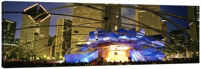 USAIllinois, Chicago, Millennium Park, Pritzker Pavilion, Spectators watching the show Canvas Art Print - Panoramic Cityscapes