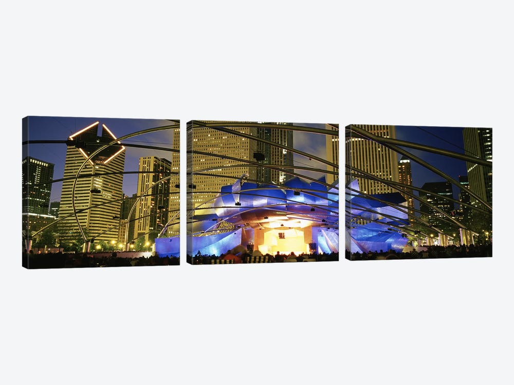 USAIllinois, Chicago, Millennium Park, Pritzker Pavilion, Spectators watching the show by Panoramic Images 3-piece Canvas Art