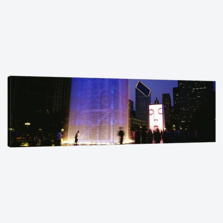 Spectators Watching The Visual Screen, The Crown Fountain, Millennium Park, Chicago, Illinois, USA Canvas Print #PIM4645} by Panoramic Images Canvas Wall Art