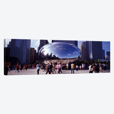 USAIllinois, Chicago, Millennium Park, SBC Plaza, Tourists walking in the park Canvas Print #PIM4646} by Panoramic Images Canvas Wall Art