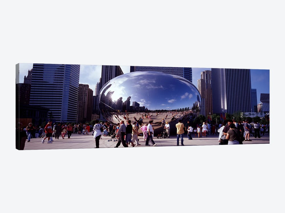 USAIllinois, Chicago, Millennium Park, SBC Plaza, Tourists walking in the park 1-piece Canvas Artwork