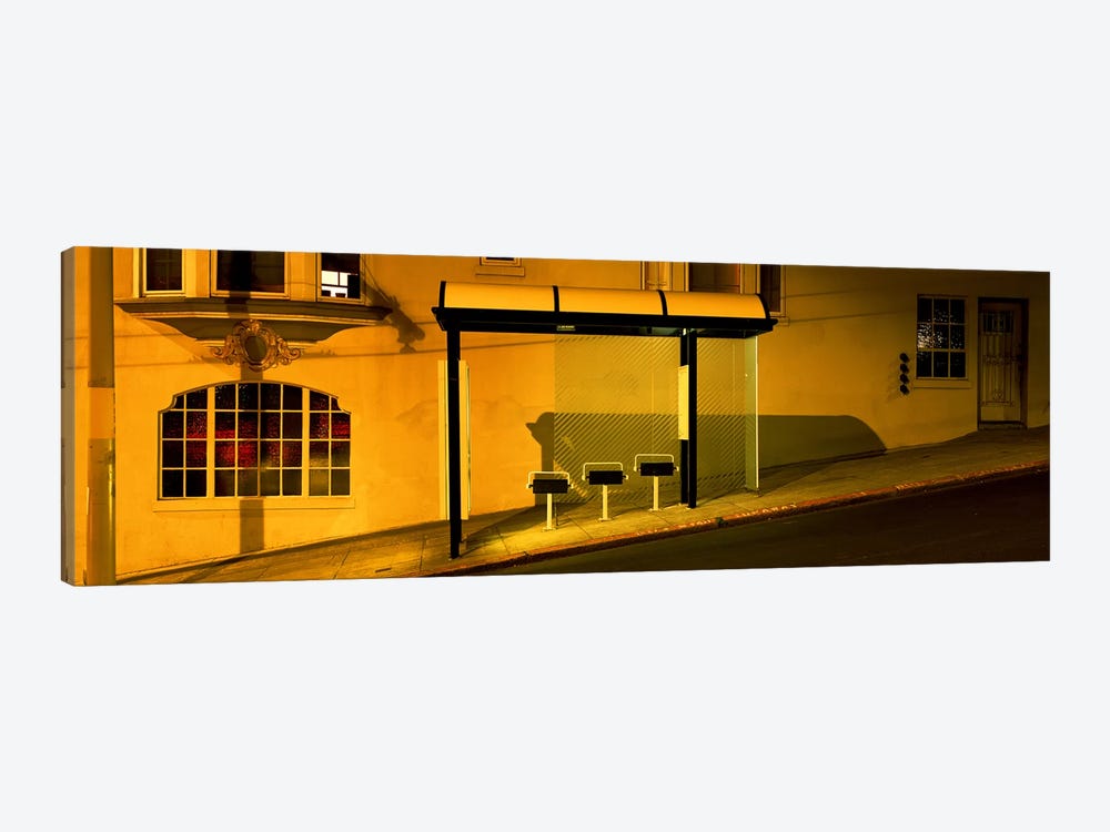 USACalifornia, San Francisco, Bus stop at night by Panoramic Images 1-piece Art Print