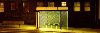 Bus Stop At Night, San Francisco, California, USA by Panoramic Images canvas print