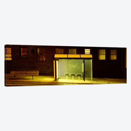 Bus Stop At Night, San Francisco, California, USA Canvas Print #PIM4650} by Panoramic Images Canvas Artwork