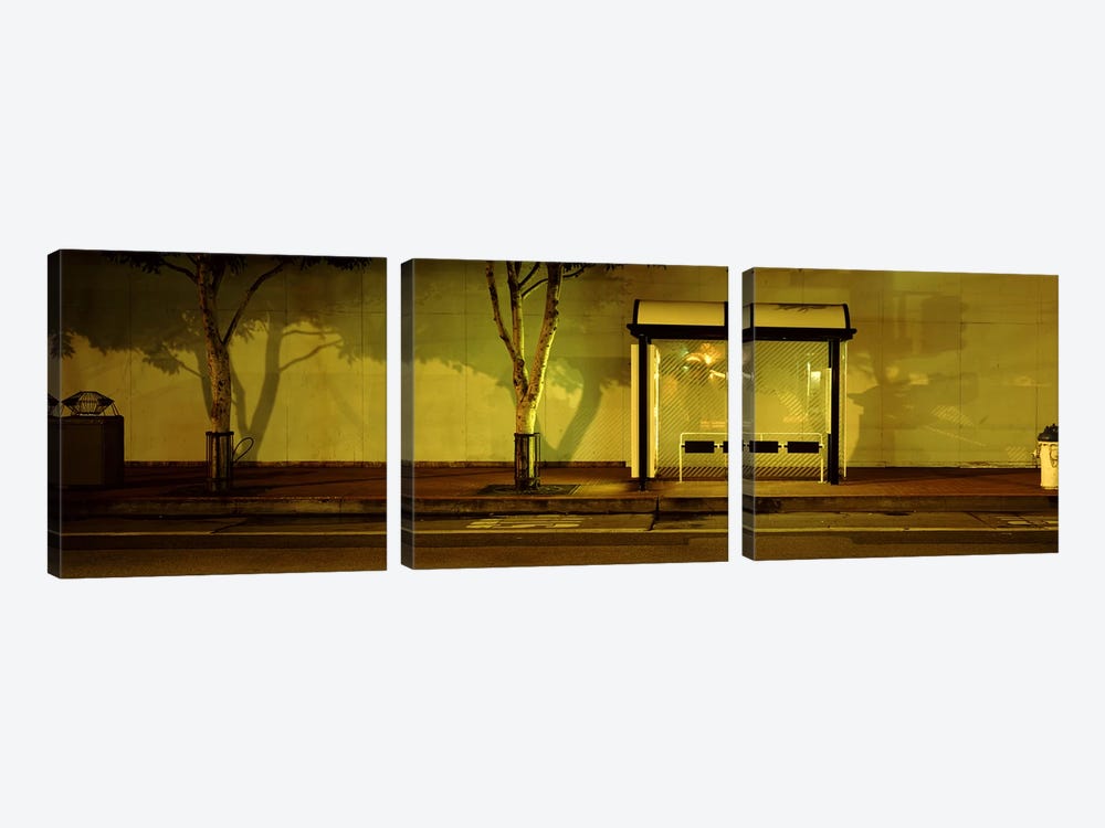 Bus Stop At Night, San Francisco, California, USA #2 by Panoramic Images 3-piece Canvas Art